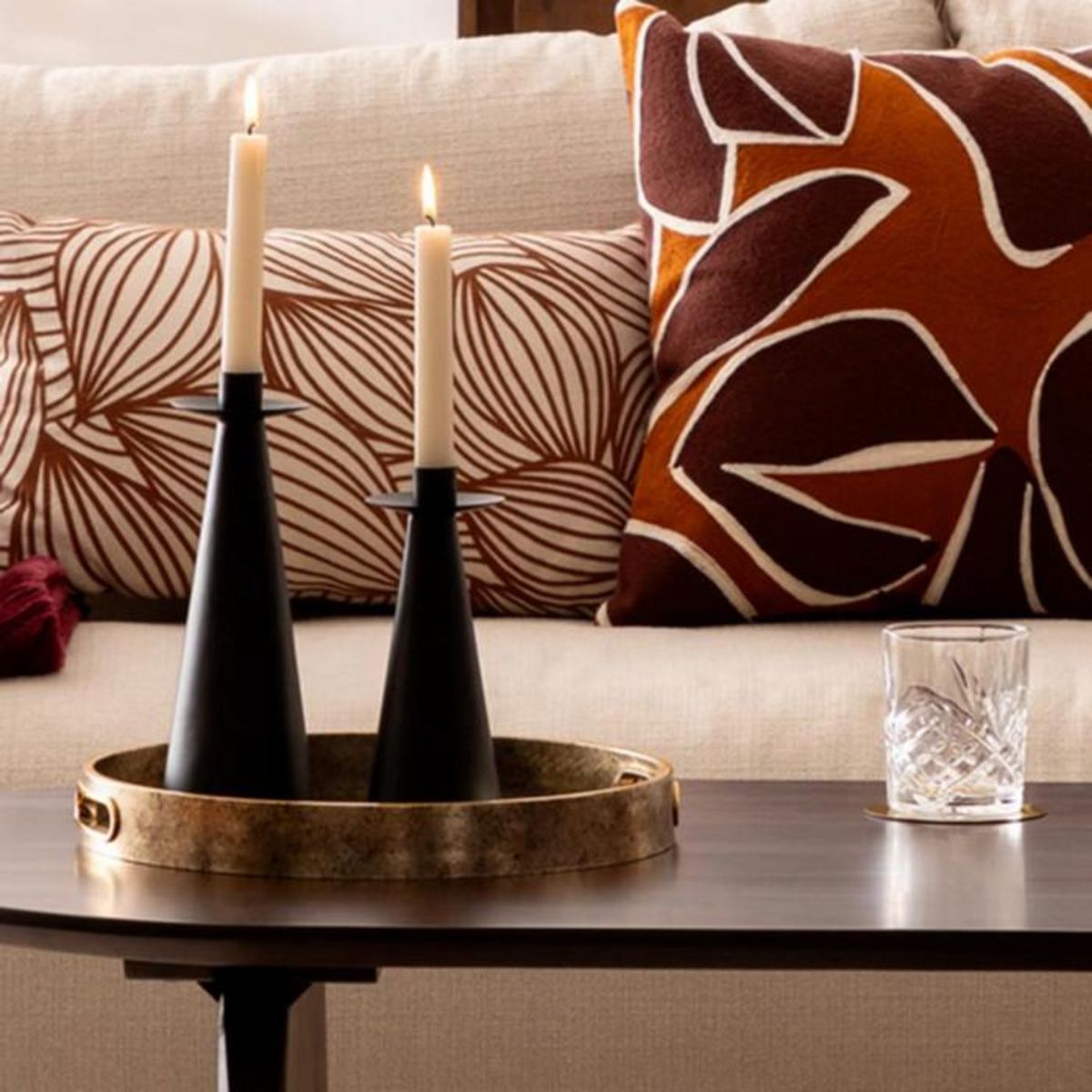 ATMOSPHERA Lot de 2 Plateaux Déco  Elya  35cm Or