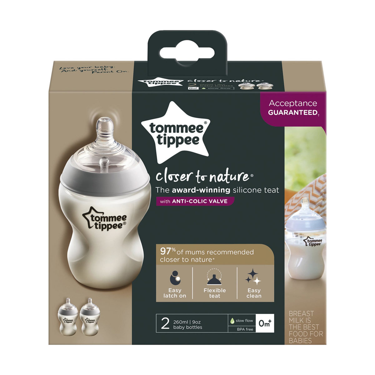 Tommee Tippee Lot de 2 biberons 260 ml Closer to Nature 