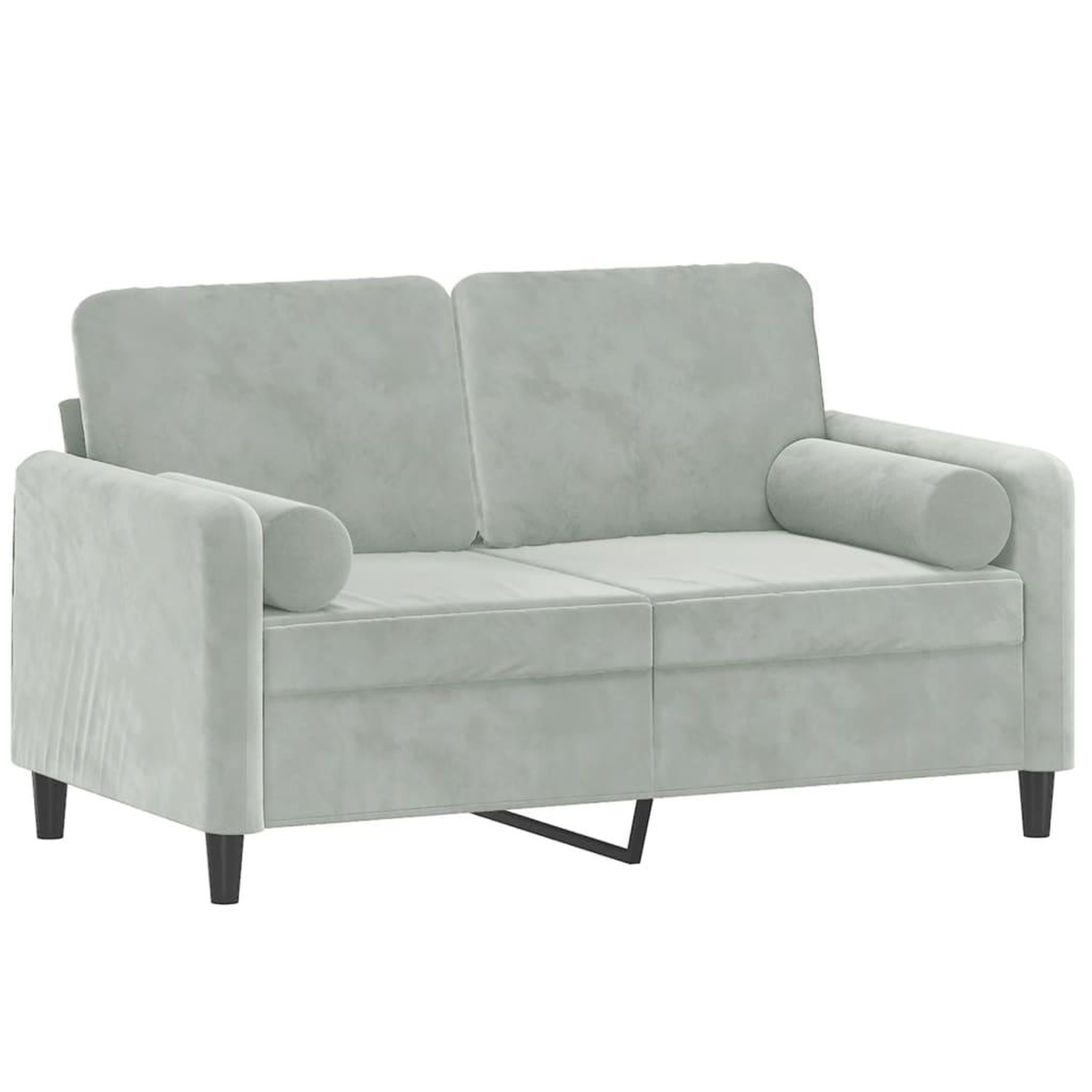 Voir la diapositive 3 : VIDAXL Canape 2 places avec oreillers gris clair 120 cm velours