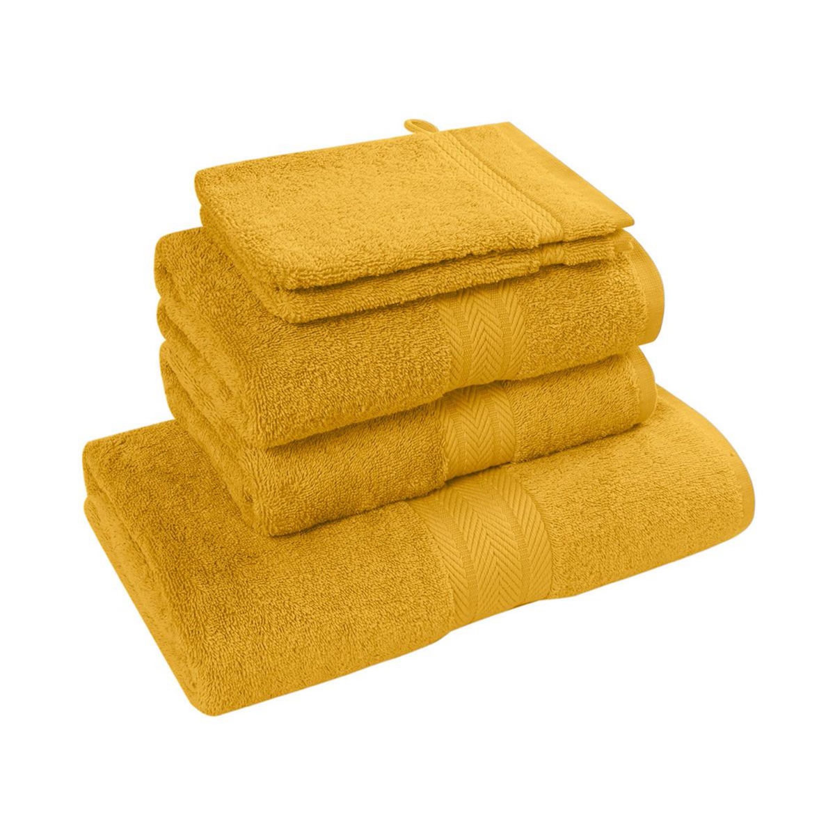 Sensei Maison Ensemble de bain 5 pièces (1 drap de bain + 2 serviettes de toilette + 2 gants) LUXURY