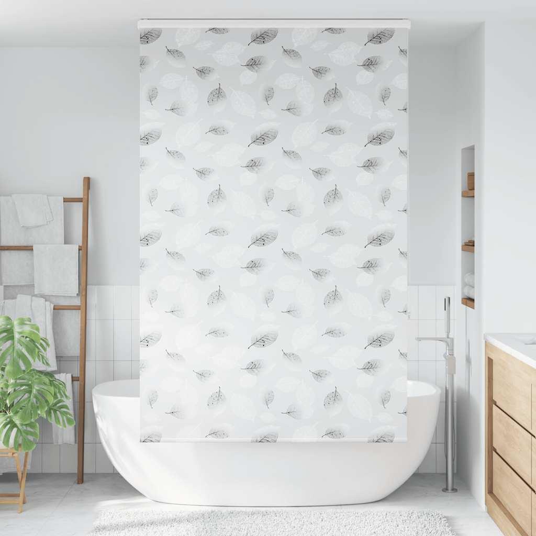 Voir la diapositive 2 : VIDAXL Store enrouleur de douche avec cassette largeur du tissu 136 cm