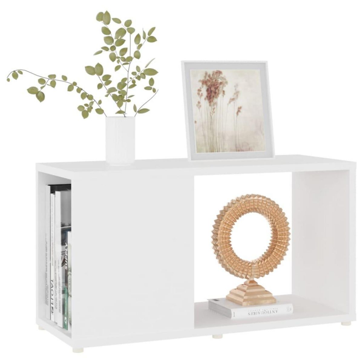 VIDAXL Meuble TV Blanc 60x24x32 cm Bois d'ingenierie