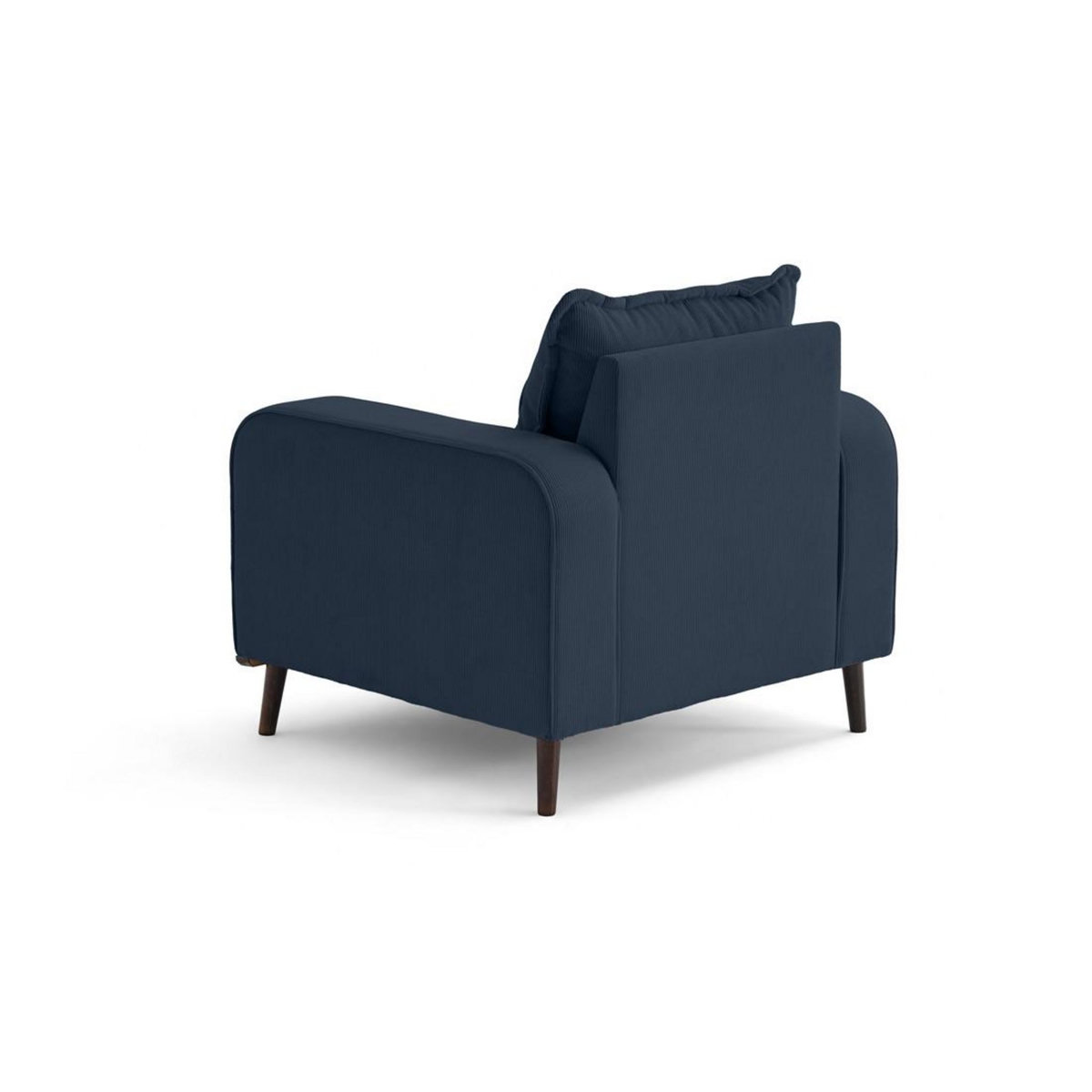 LISA DESIGN Albane - fauteuil en velours côtelé pieds bois foncé