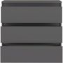 Voir la diapositive 4 : MARKET24 Commode - CHELSEA - 3 tiroirs - Anthracite - 77,2 x 42,2 x 79,9 cm