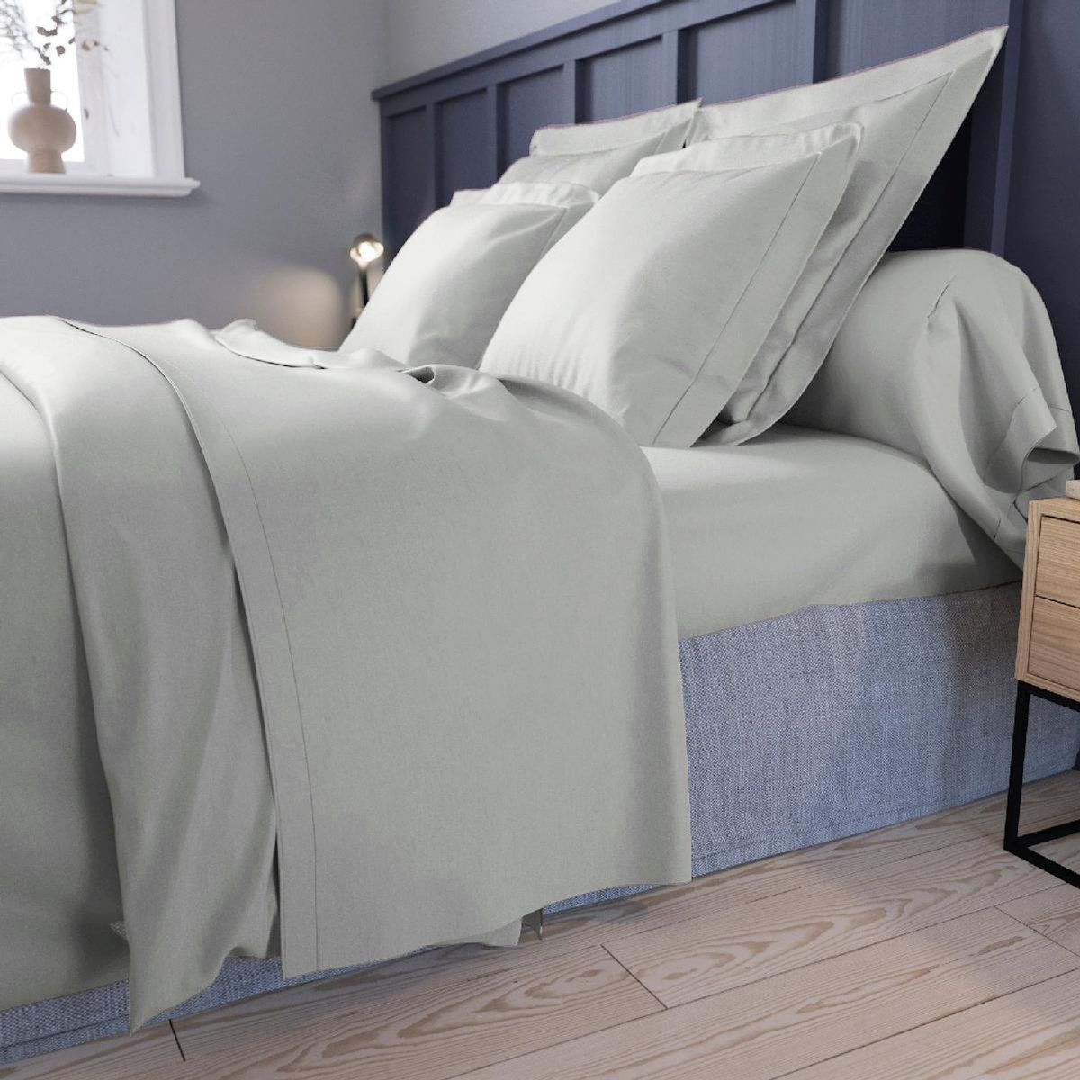 DODO Drap plat Harmonie Satin de coton coloris Gris