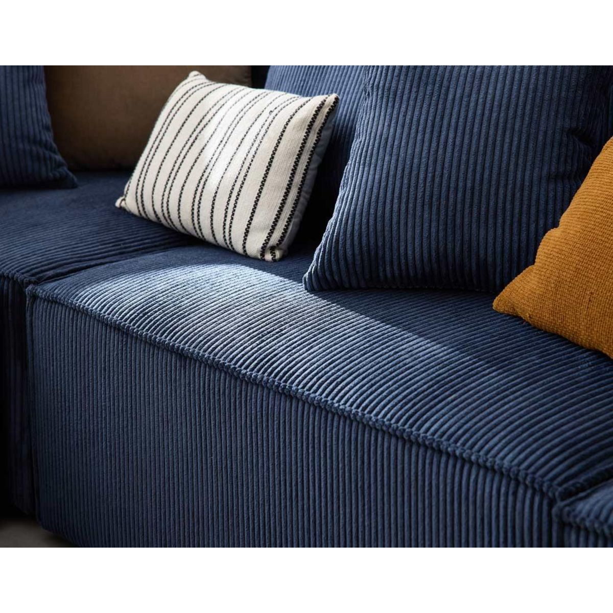 LISA DESIGN Colombine - canapé modulable panoramique - 7 places - en velours côtelé