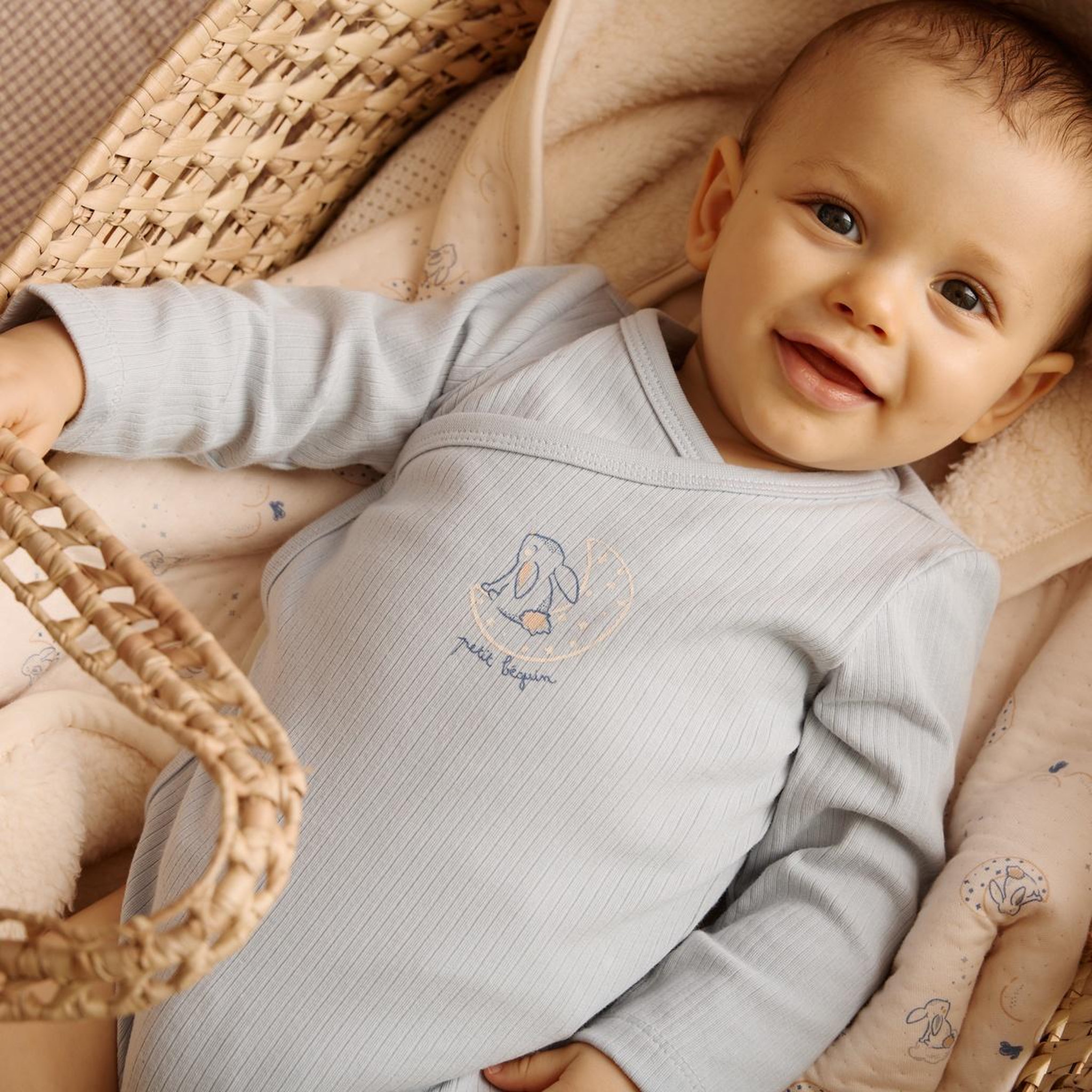 Voir la diapositive 6 : PETIT BEGUIN Lot de 2 bodies bébé manches longues ouverture croisée Voix Lactée