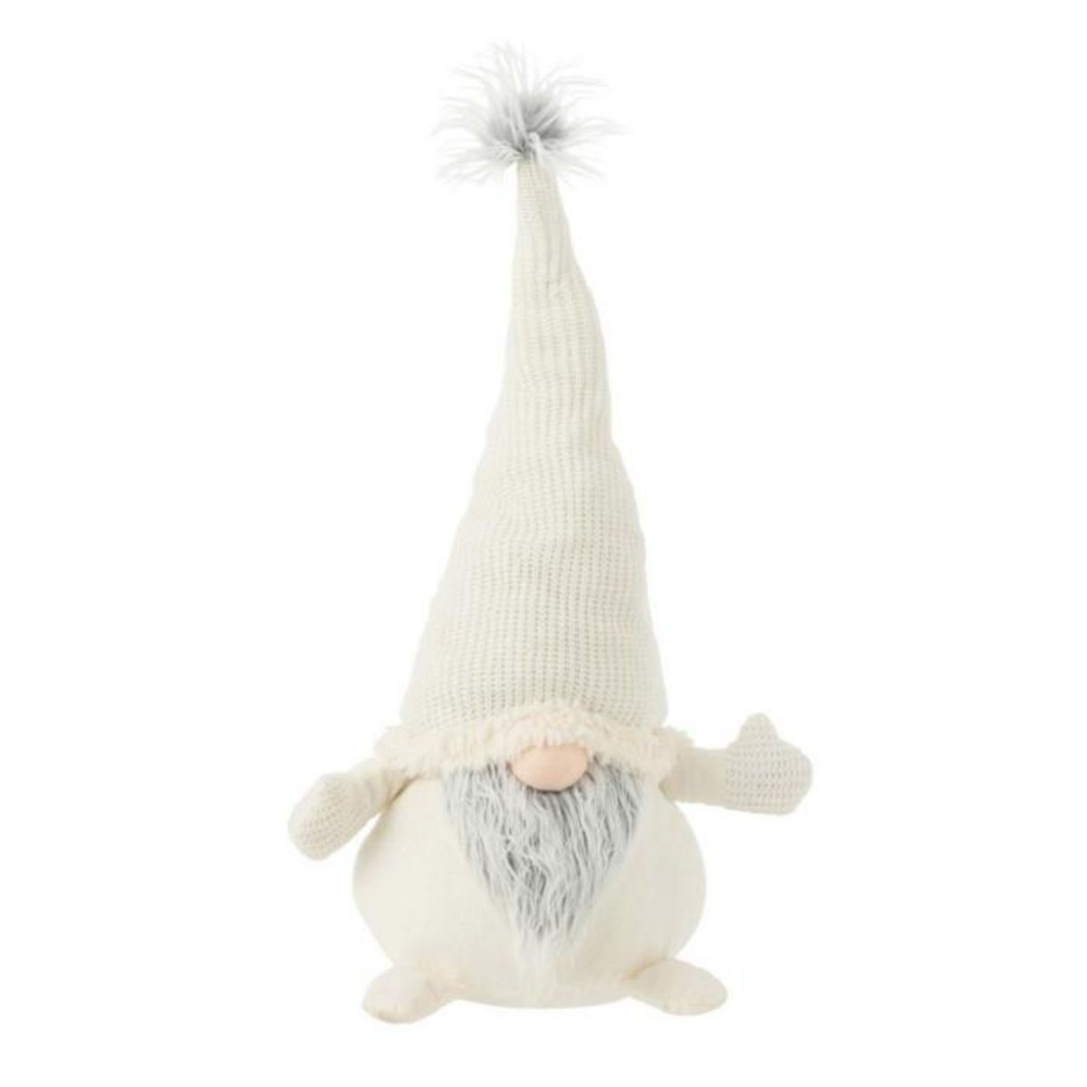 Paris Prix Statue Déco Lutin  Barbe  80cm Blanc & Gris