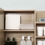 Voir la diapositive 5 : KLEANKIN Armoire miroir de salle de bain avec étagère - 3 étagères latérales - kit installation murale fourni - panneaux particules aspect chêne clair