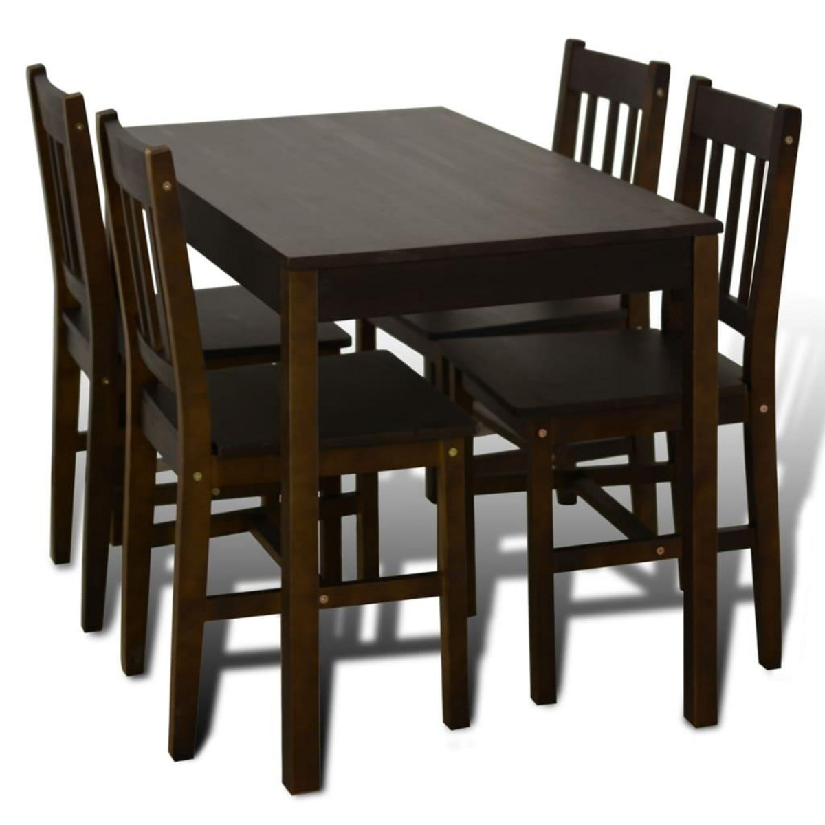VIDAXL Table de salle a manger avec 4 chaises Marron