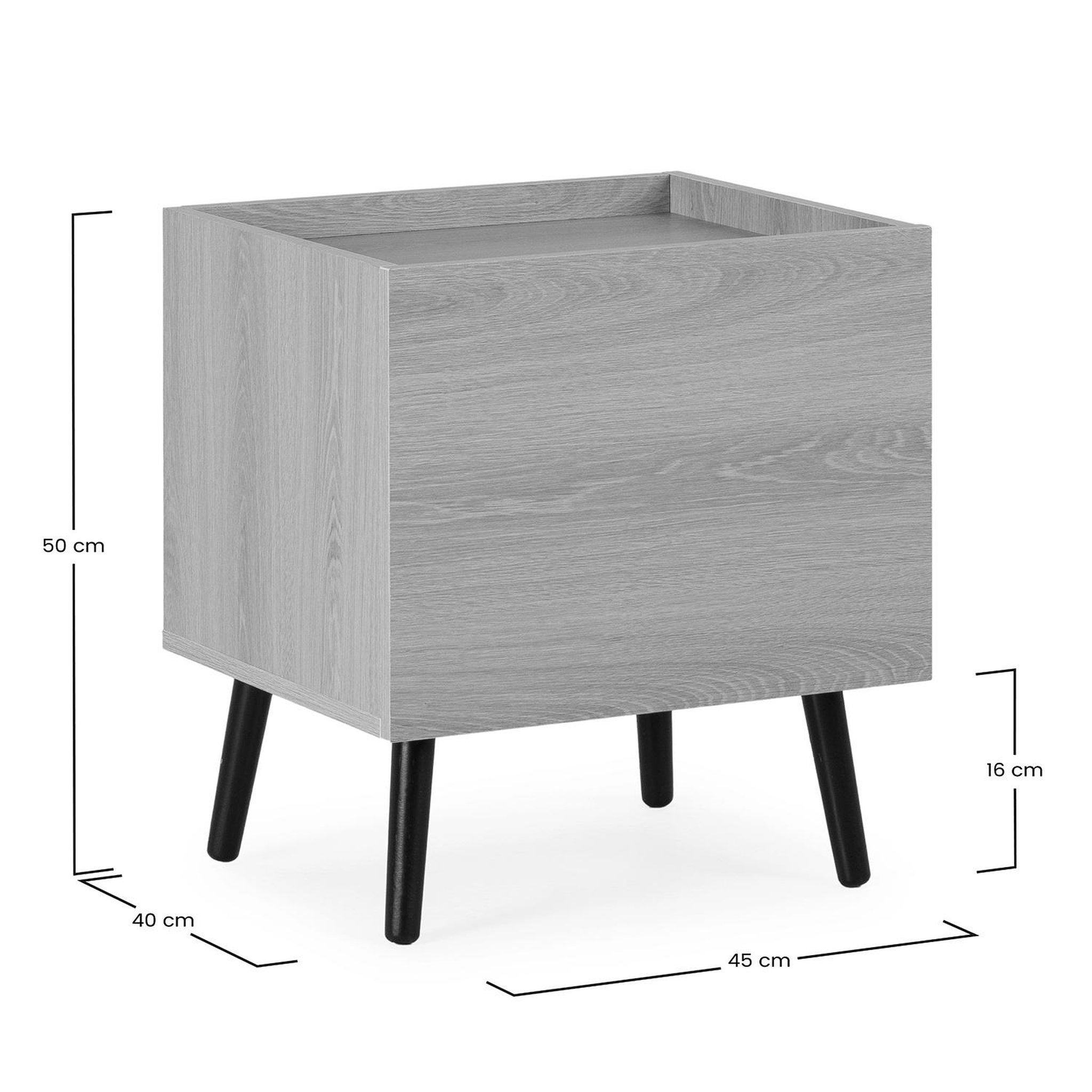 Voir la diapositive 6 : VS VENTA-STOCK Table de chevet Siren 1 tiroir couleur Chêne