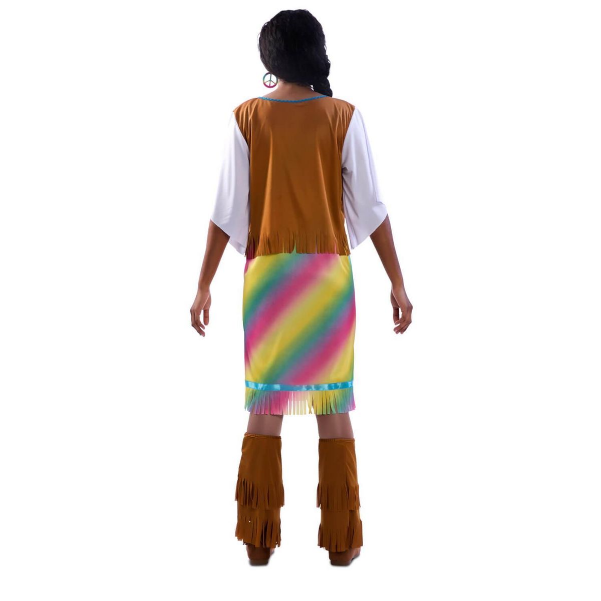 EURO CARNAVALES Déguisement Hippie Arc en Ciel - Femme - M/L