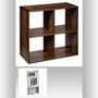 Voir la diapositive 2 : ATMOSPHERA Etagère 4 Cases Mix type Indus - P. 32 cm x H. 67,5 cm - Marron