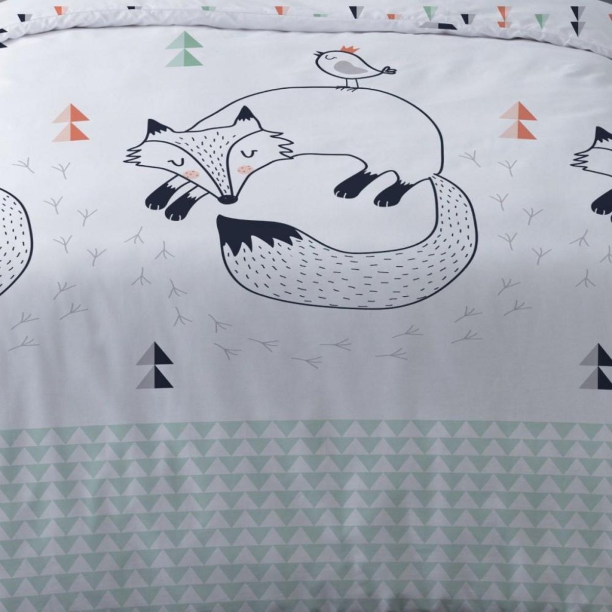 Dourev Housse de couette 140x200 LE LOUP + 1 taie 100% coton