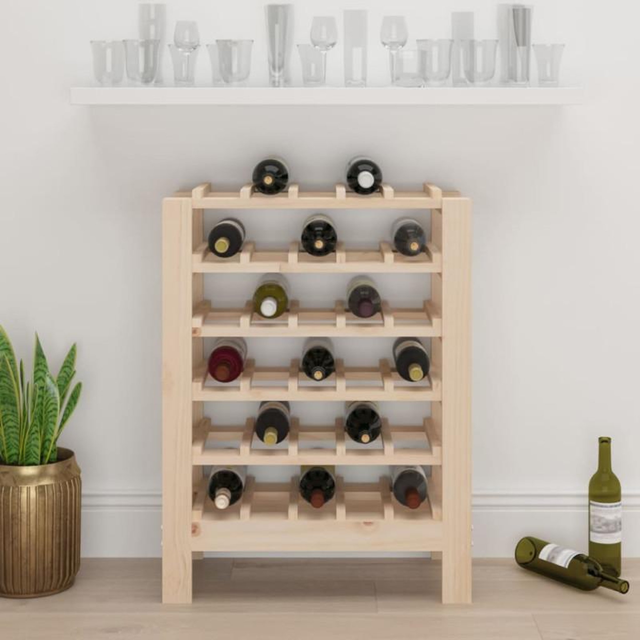 Voir la diapositive 3 : VIDAXL Casier à vin 61,5x30x82 cm Bois de pin massif