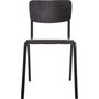 ATMOSPHERA Chaise écolier assise bois pieds métal coloris noir SIMON