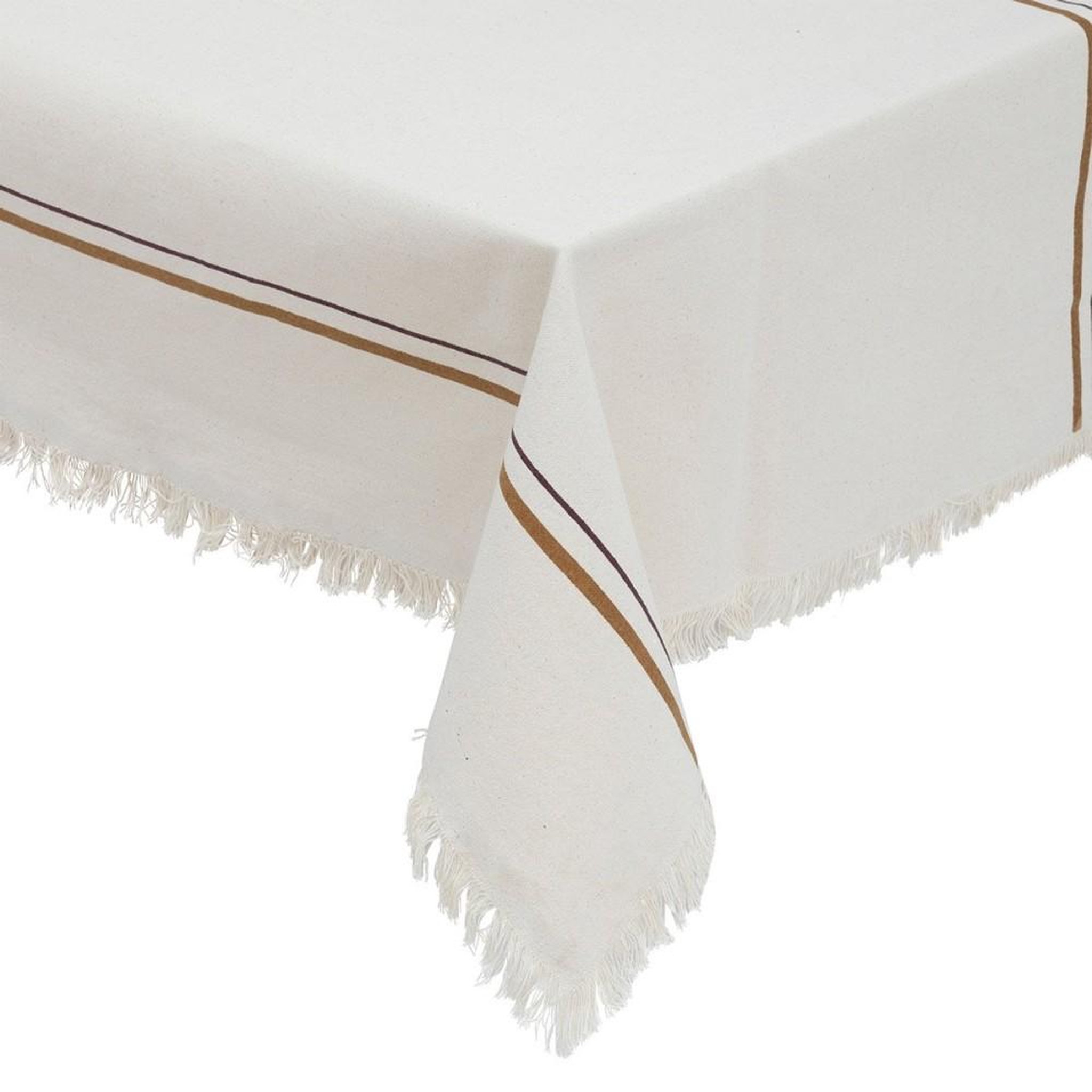 Voir la diapositive 1 : ATMOSPHERA Nappe rectangulaire à rayures Maha 150x250 cm coton