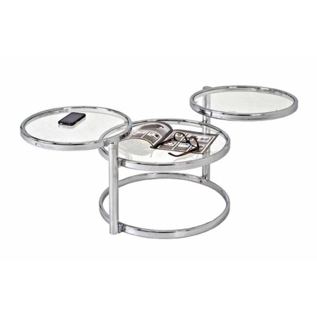 Paris Prix Table Basse en Verre  Blaise  140cm Argent