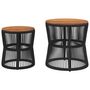 Voir la diapositive 4 : VIDAXL Tables d'appoint de jardin 2 pcs dessus en bois noir poly rotin