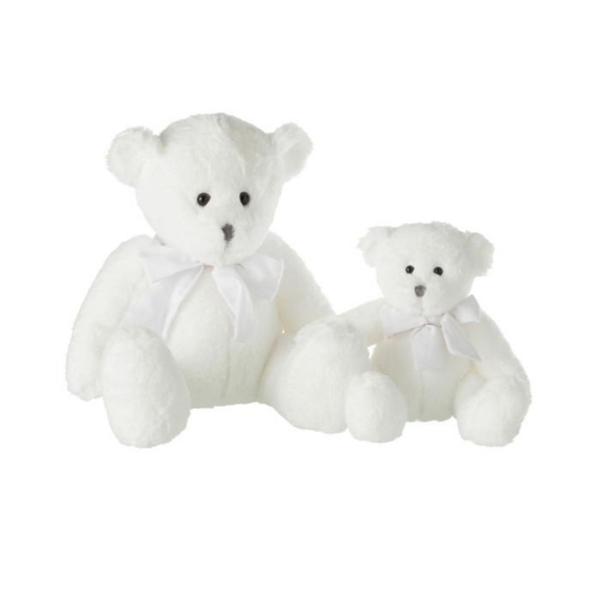 Paris Prix Peluche Enfant  Ourson Nœud  34cm Blanc