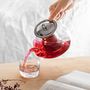 Voir la diapositive 6 : Aromandise Théière en verre avec filtre en inox - 0,8 L