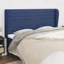 VIDAXL Tete de lit avec oreilles Bleu 203x23x118/128 cm Tissu