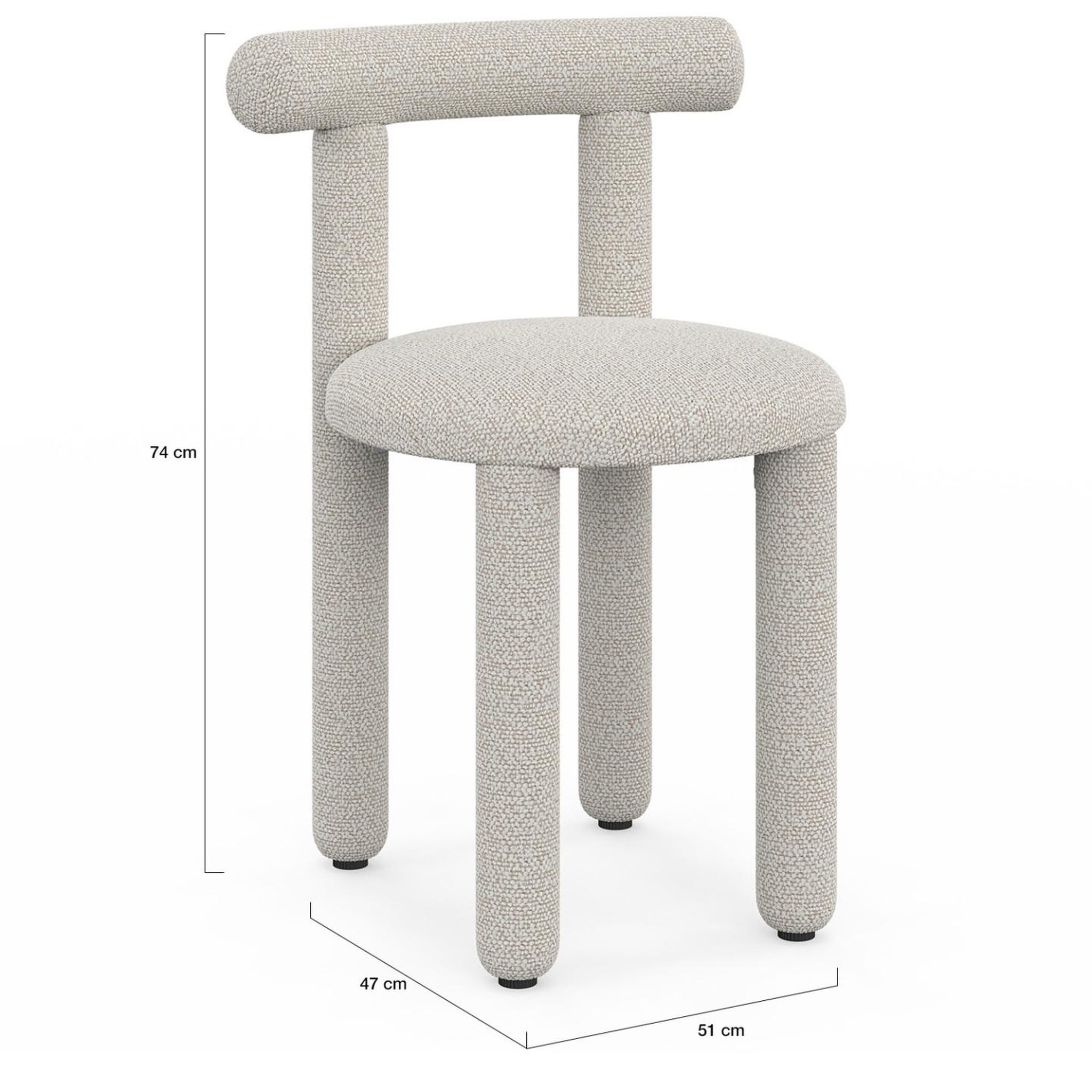Voir la diapositive 5 : ID MARKET Lot de 2 chaises rime tissu bouclette crème