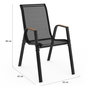 Voir la diapositive 6 : ID MARKET Lot de 4 chaises de jardin NOUMEA métal et textilène empilables noir et bois