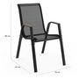 Voir la diapositive 6 : ID MARKET Lot de 4 chaises de jardin NOUMEA métal et textilène empilables noir et bois
