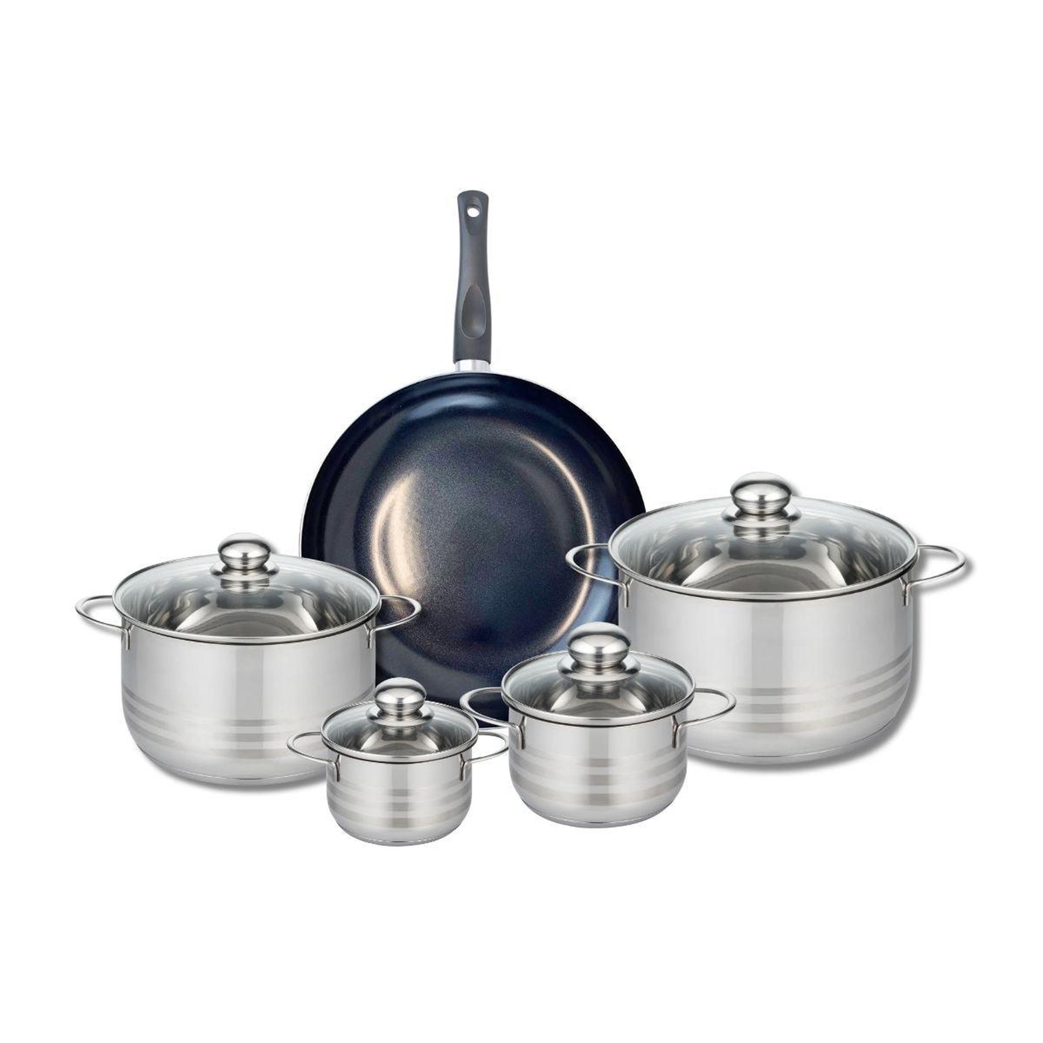 ELO Ensemble de 1 poêle de cuisson 28 cm et 4 faitouts 12, 14, 20 et 24 cm elo prima brillant