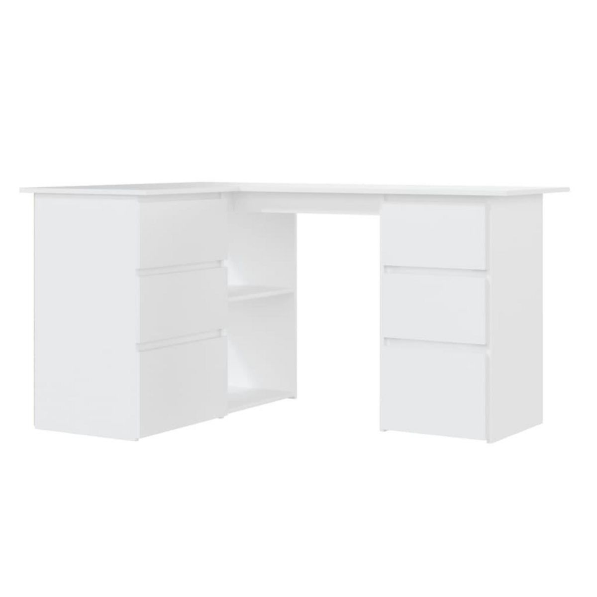 VIDAXL Bureau d'angle Blanc 145x100x76 cm Bois d'ingenierie