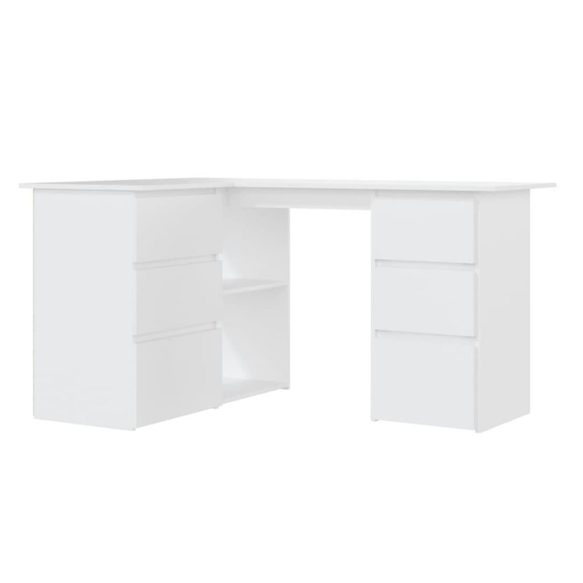 VIDAXL Bureau d'angle Blanc 145x100x76 cm Bois d'ingenierie
