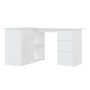 Voir la diapositive 2 : VIDAXL Bureau d'angle Blanc 145x100x76 cm Bois d'ingenierie