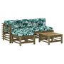 Voir la diapositive 2 : VIDAXL Salon de jardin 5 pcs avec coussins bois de pin impregne