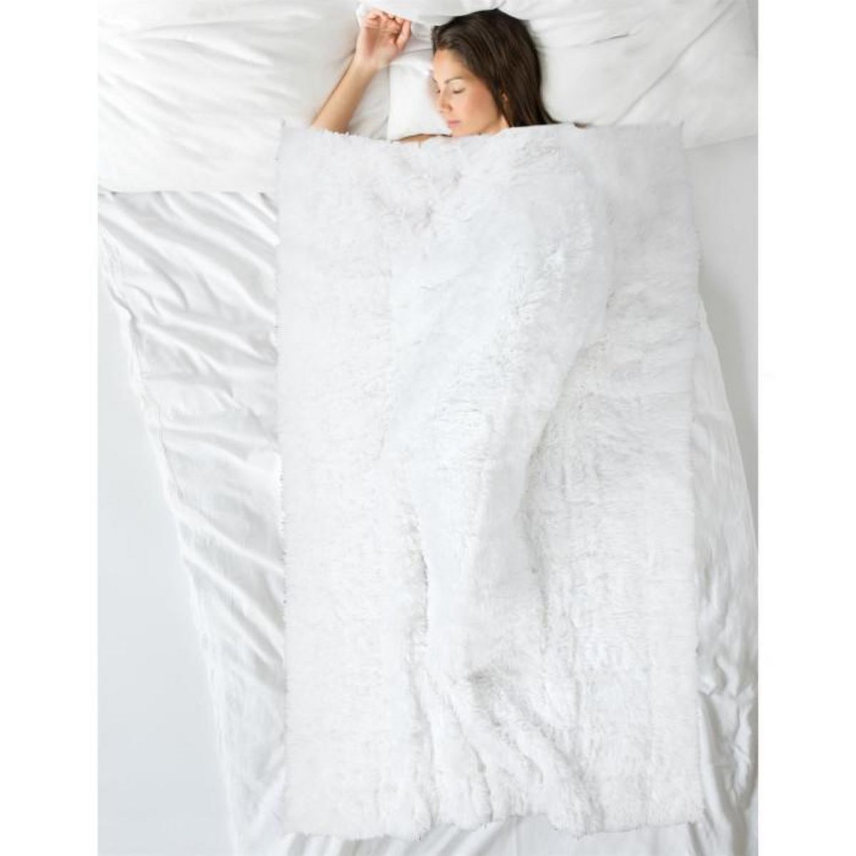 Paris Prix Couverture Pondérée  Fourrure  150x200cm Blanc