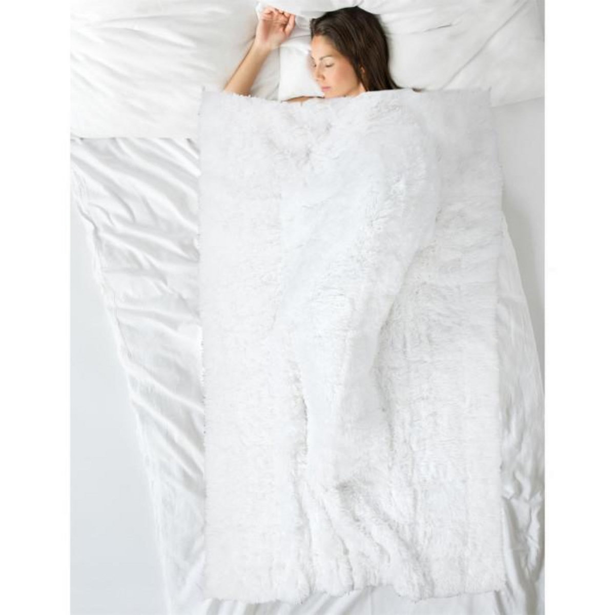 Paris Prix Couverture Pondérée  Fourrure  150x200cm Blanc