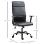 VINSETTO Vinsetto Fauteuil de bureau manager ergonomique pivotant 360° hauteur assise réglable revêtement synthétique PU noir