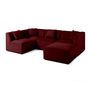 Voir la diapositive 2 : LISA DESIGN Nova - canapé modulable d'angle gauche - 5 places - avec pouf d'appoint - en velours