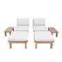Voir la diapositive 2 : SWEEEK Lot de 2 bains de soleil modulables bois d'acacia naturel multi positions avec table - Mae