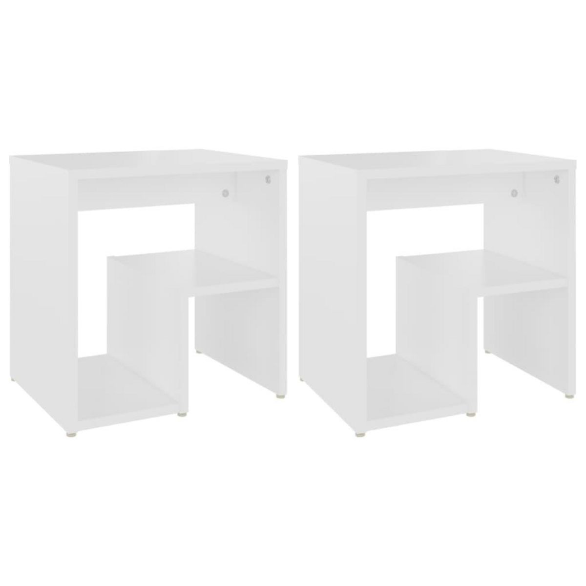 VIDAXL Tables de chevet 2 pcs blanc 40x30x40 cm bois d'ingenierie