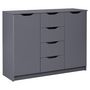 Voir la diapositive 3 : Commode meuble de rangement 2 portes 4 tiroirs  FALONE