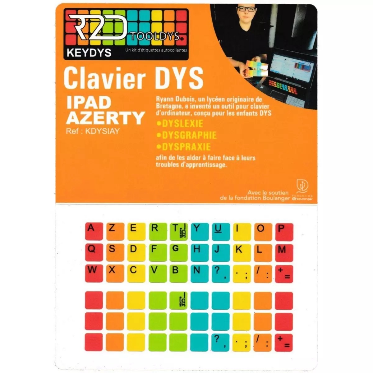 R2DTOOLDYS Sticker clavier Dyslexique iPad