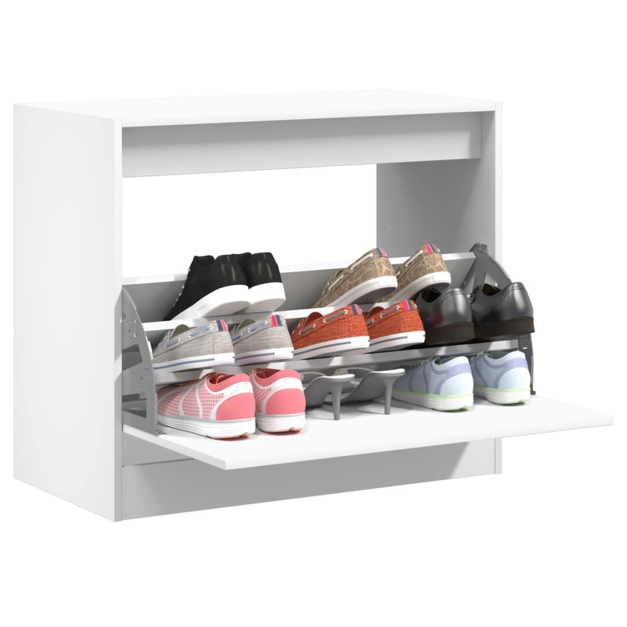 VIDAXL Armoire a chaussures blanc 80x42x69 cm bois d'ingenierie