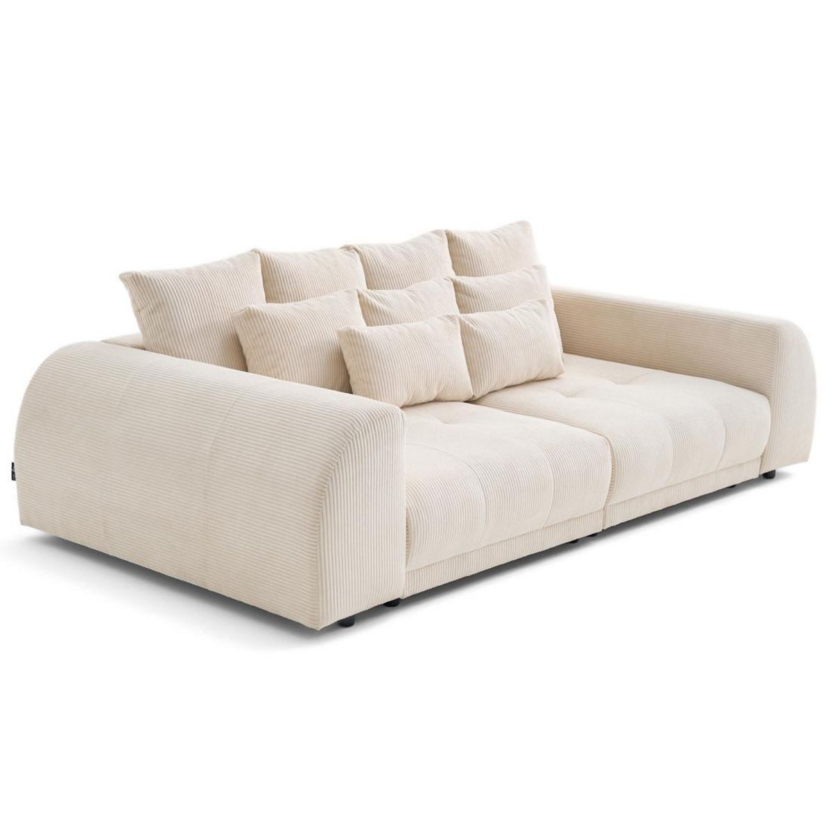 LISA DESIGN Amadora - canapé droit 4 places en velours côtelé