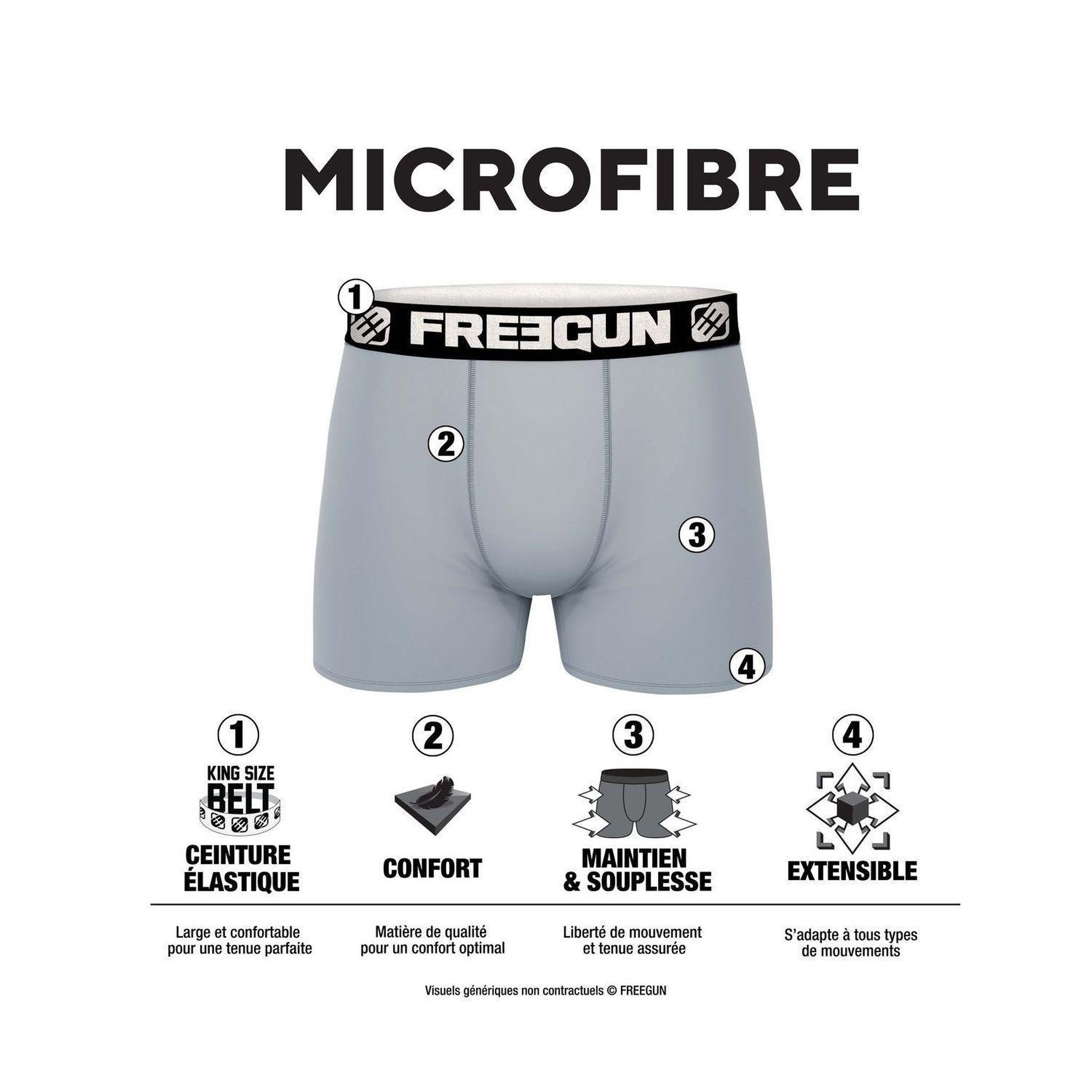 Voir la diapositive 2 : FREEGUN Lot de 3 boxers homme collection heroes