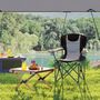 Voir la diapositive 4 : OUTSUNNY Chaise de camping pliante rembourrée - porte-gobelets, poches latérales rangement, sac isotherme - sac transport inclus - gris noir