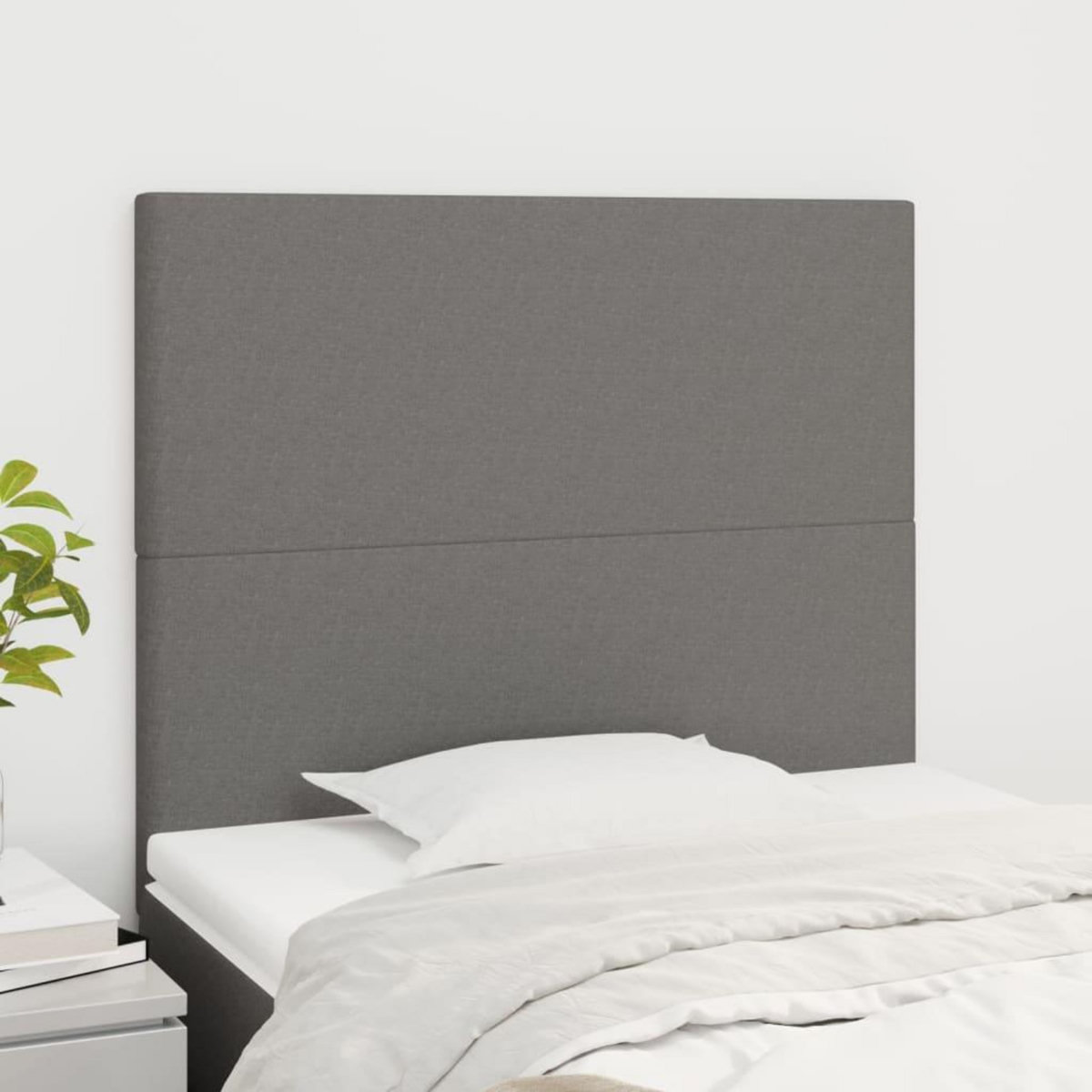 VIDAXL Tetes de lit 2 pcs Gris fonce 80x5x78/88 cm Tissu