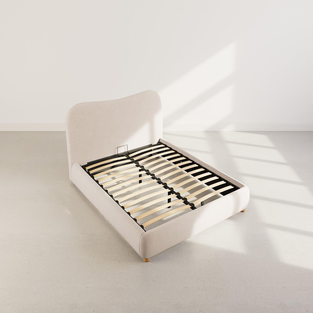 BEST MOBILIER Hugo - lit coffre - 160x200 cm - en velours texturé