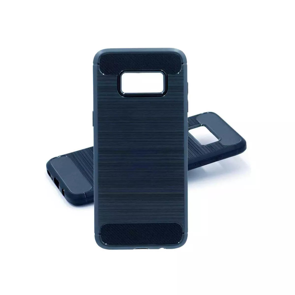 amahousse Coque Galaxy S8 noire souple effet carbone brossé