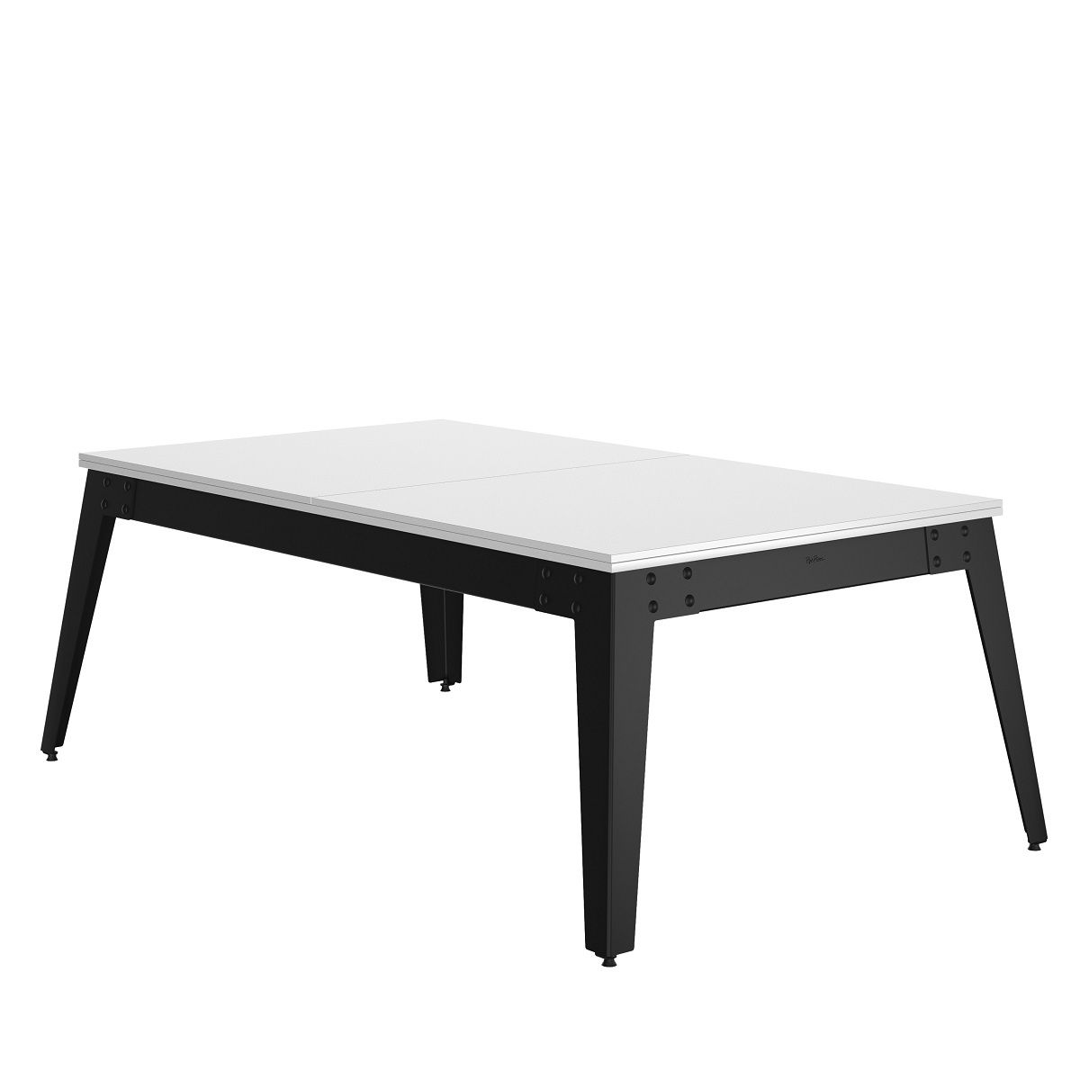RENE PIERRE Table de billard STEEL blanc pieds gris métal 